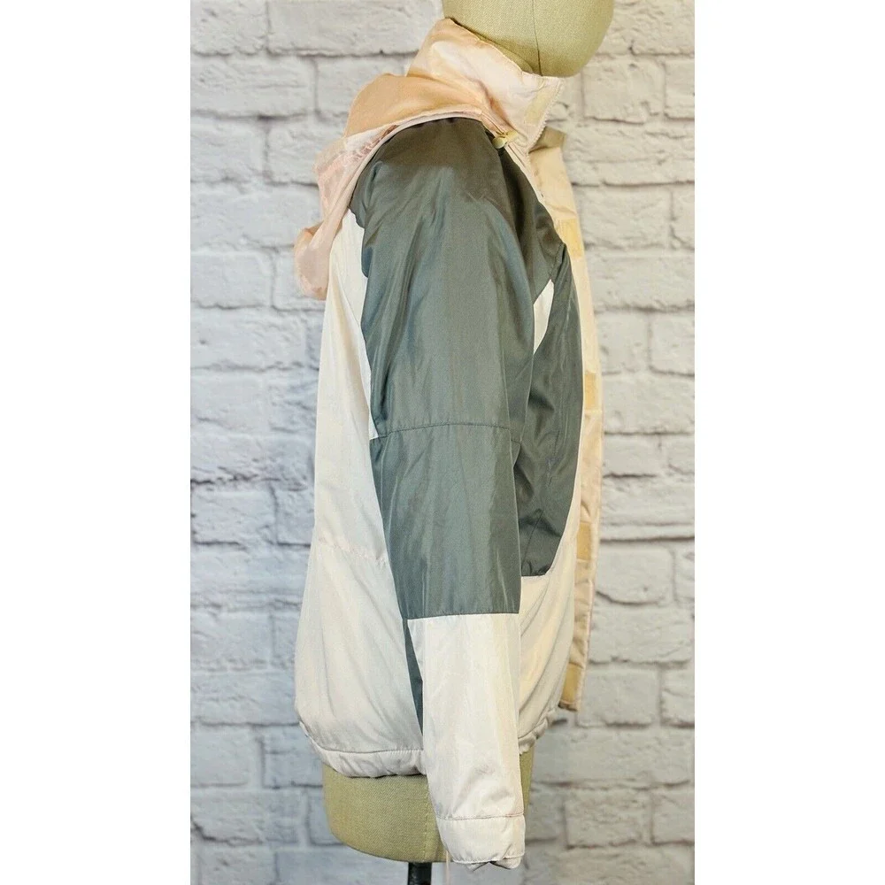 Steve & Barry's Girls Jacket Coat Midweight Pink Gray Hood Zip Pockets‎ Sz 18-20
